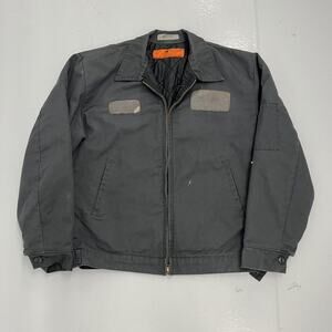 Vintage 70s Red Kap Grey Canvas Workwear Mechanics Jacket
